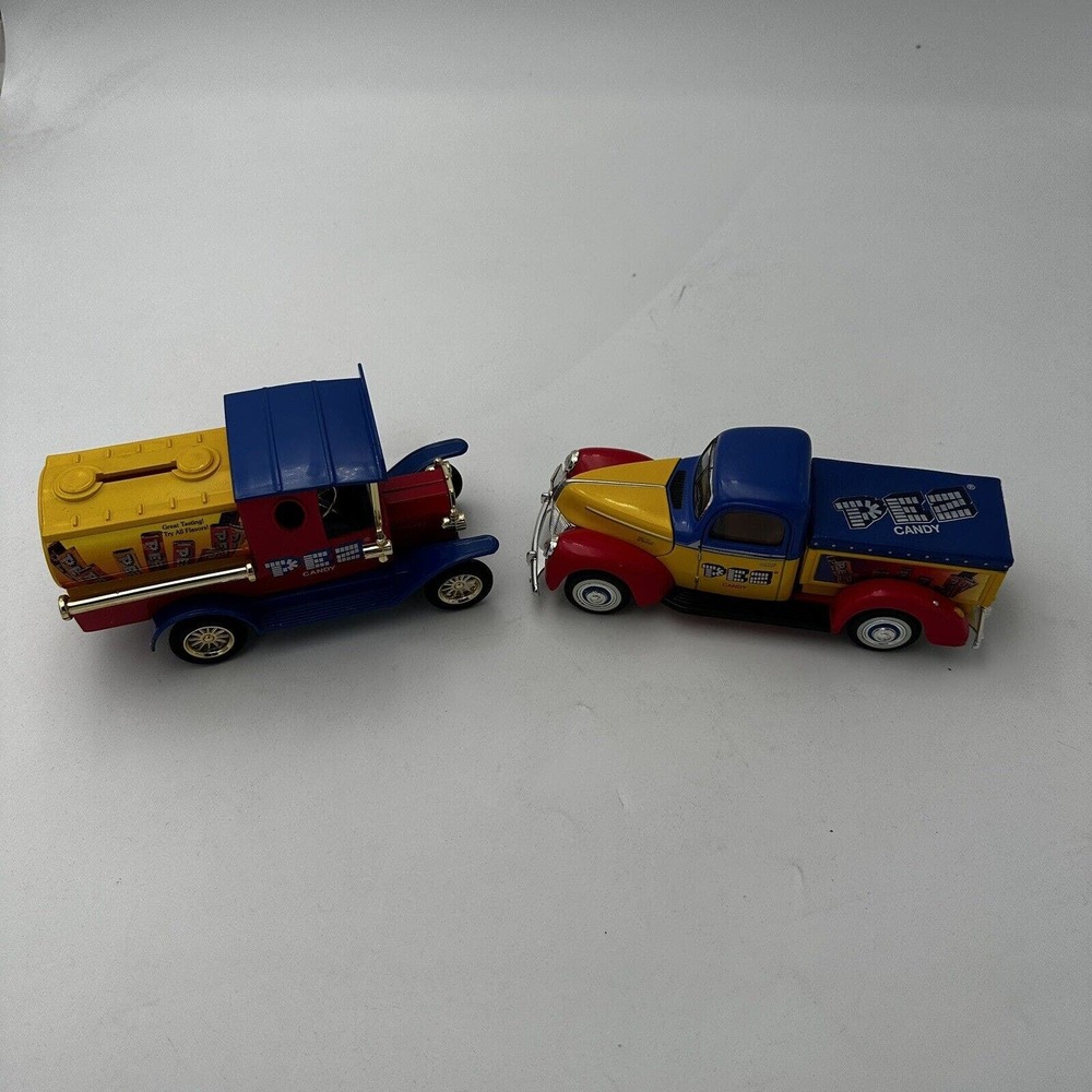 Pez Model T Golden Wheel Die-cast Truck Bank & Ford 40 Pez Pick Up Truck E937